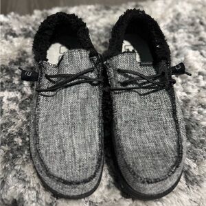 Hey Dude Black and Gray Loafers